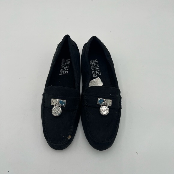 MICHAEL KORS-GIRLS BLACK FAUX SUEDE LOAFERS- SX 3 - Picture 4 of 7